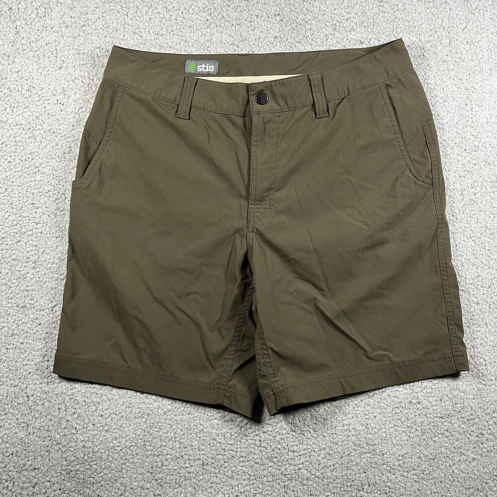 Stio Shorts Mens 34 Olive Performance Chino Outdoor Hiking Golf Coburn